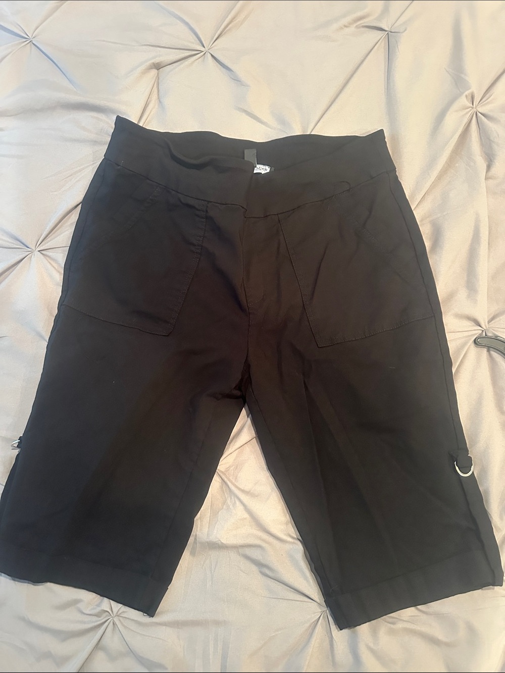 Bella Rose Closet Black Bermuda Shorts with Utility Pockets